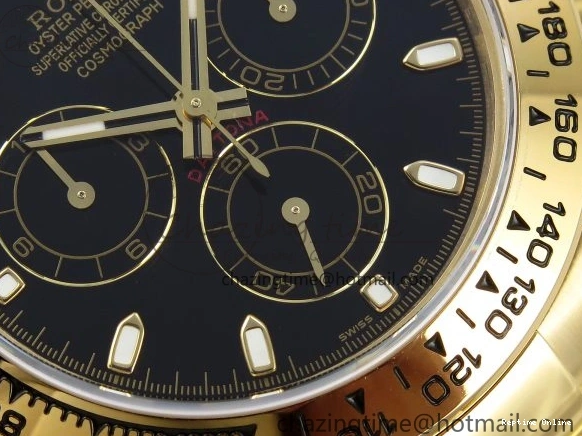 0520 Durable Daytona 116508 QF 1:1 Best Edition Black Dial on YG Bracelet SH4130 V3 (Gain Weight) 1717